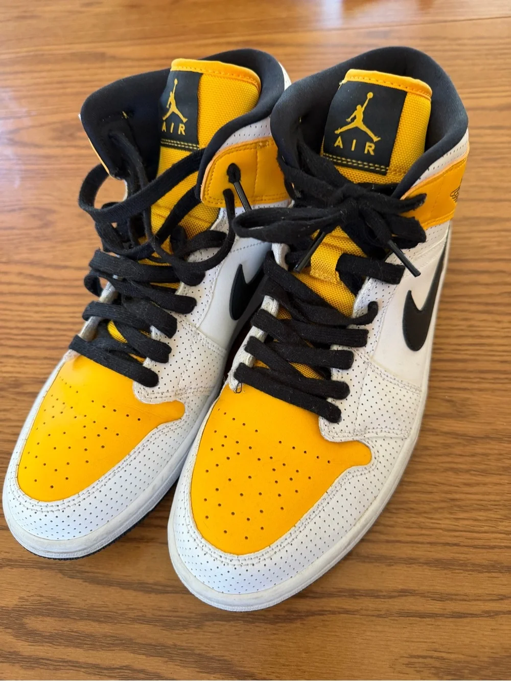 Jordan Men’s High-Top Sneakers — White & Yellow